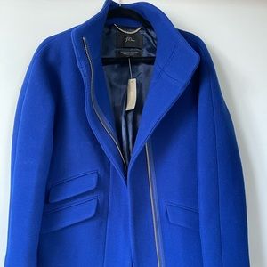 NWT JCREW Cocoon coat in Italian stadium-cloth Wool, Size 6, Blue